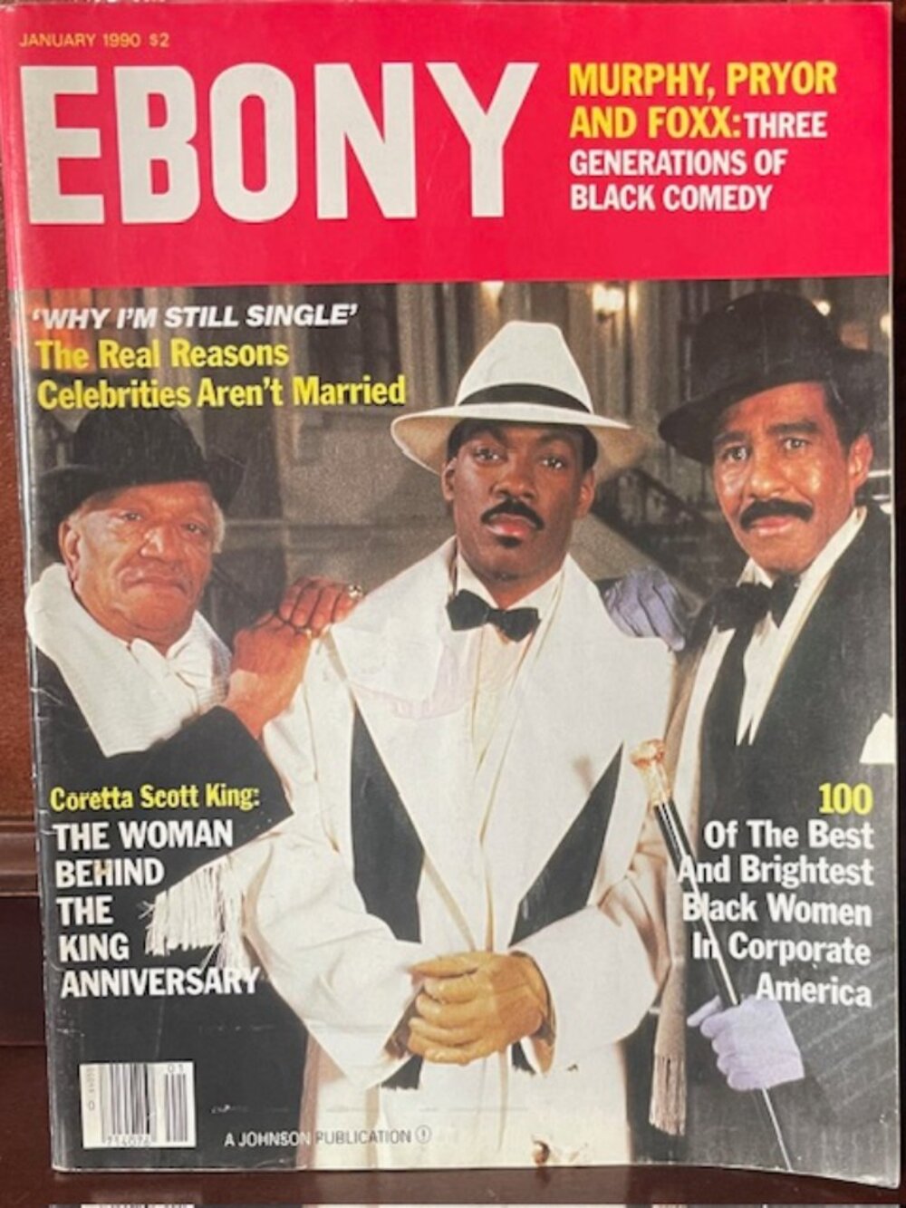 Ebony Jan 1990 “Murphy, Pryor & Fox: Three generations of Black Comedy” Vintage
